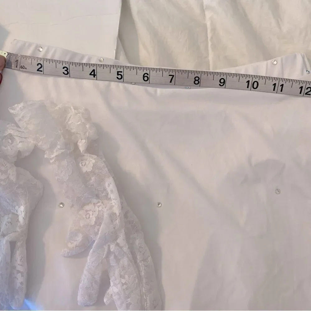 WEISSMAN custom solo Dance Costume white wedding bridal chapel veil gloves SA